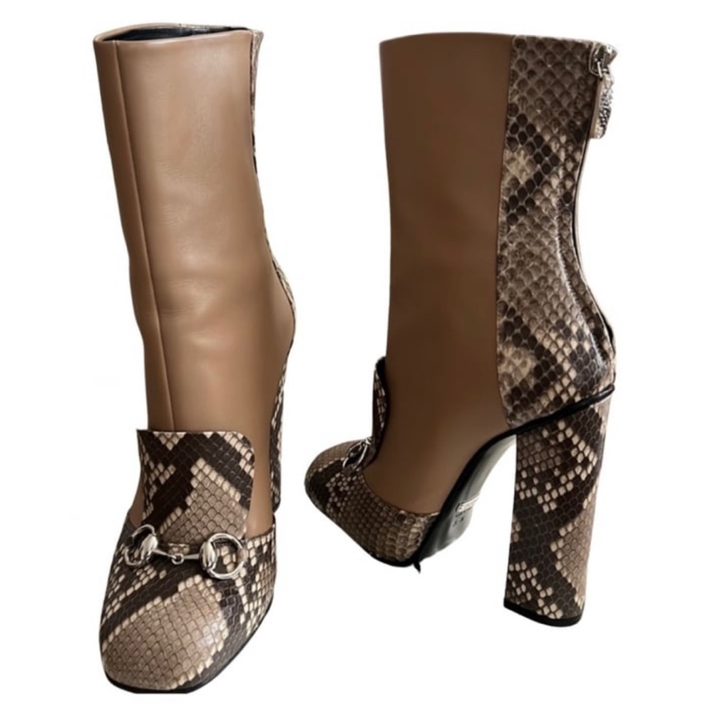 Gucci Marmont Python Ankle Boots